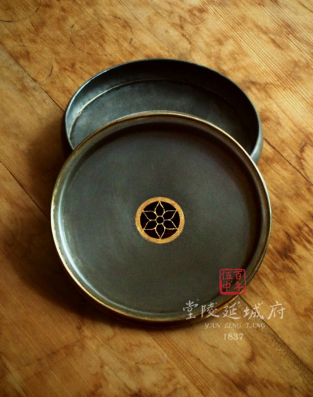 延陵伍中 手工錫點銅壺承 經典潮州工夫茶圓型壺承 葵花紋水口 日用經典茶器 1