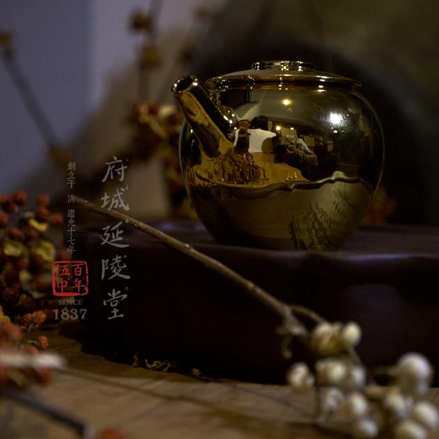 平輪珠壺│24K亮金釉 1