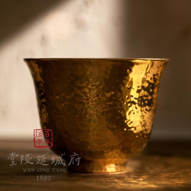 24K金釉錘目紋薄胎玉蘭杯 3