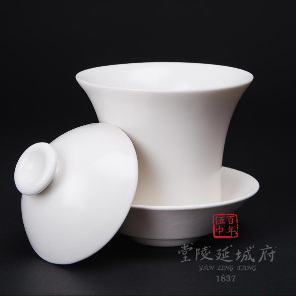 現代汝窯月白蓋碗杯