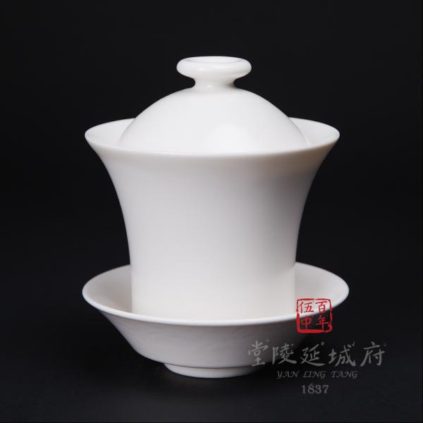 現代汝窯月白蓋碗杯