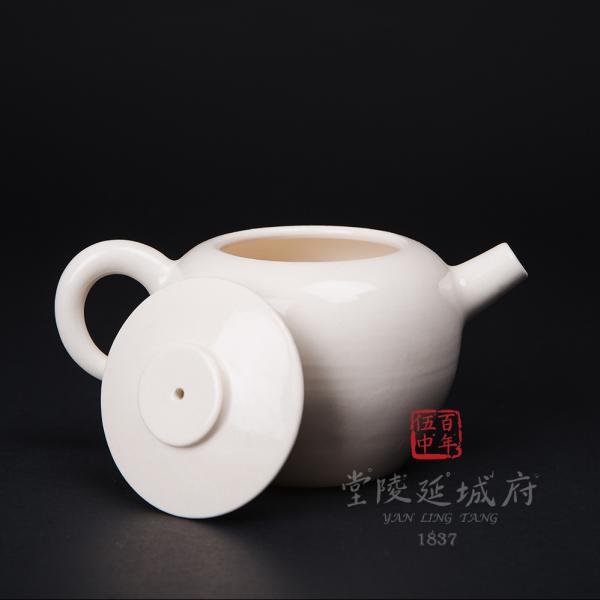 平輪珠壺│甜白釉圓