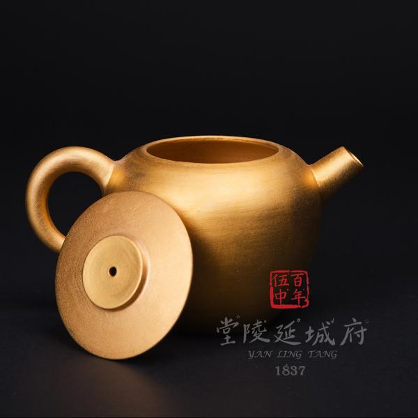 平輪珠壺│24K純霧金釉