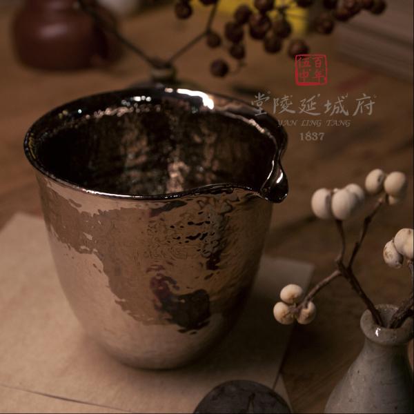 24K白金釉錘目紋公道杯