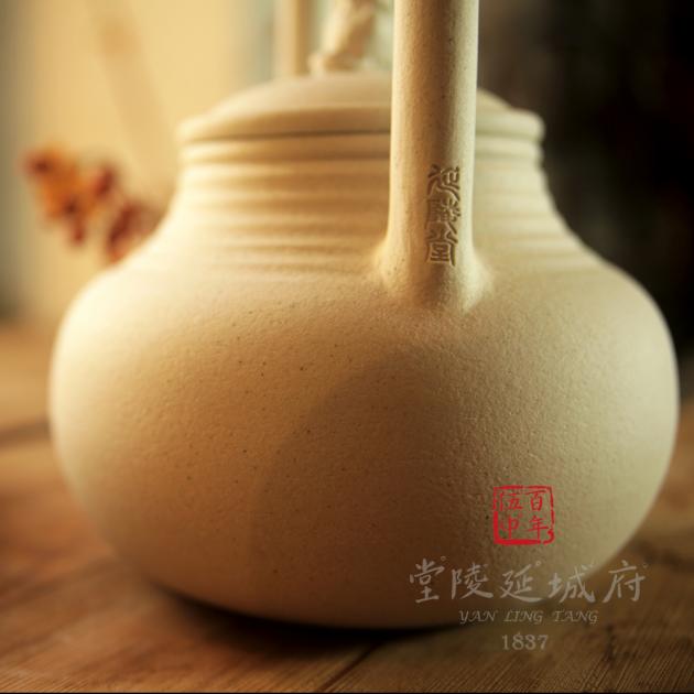 手工白泥仰獅提樑燒水壺+白泥三足鼎立童子風爐組 4