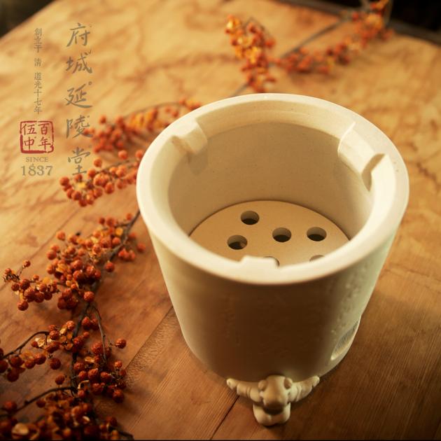 手工白泥仰獅提樑燒水壺+白泥三足鼎立童子風爐組 3